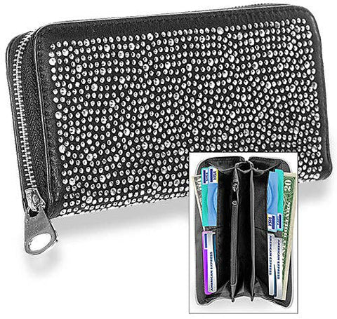 Black Rhinestone Covered Wallet