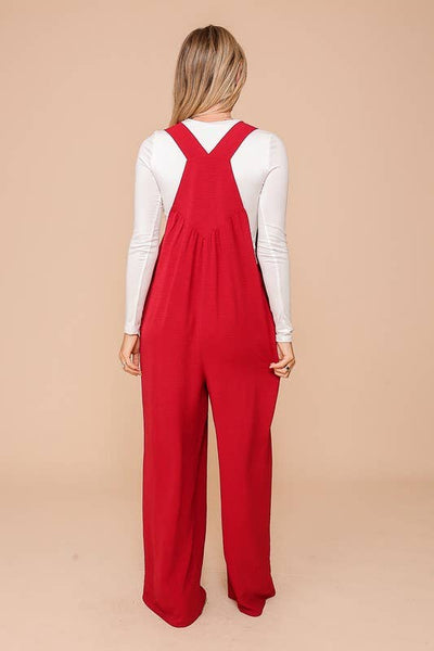 Red Wide leg Jumpsuit coverall