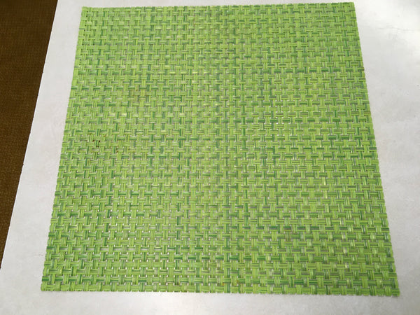 Green weave vinyl placemats set of 4