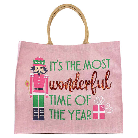 Huge Pink Most Wonderful Time Carryall Tote