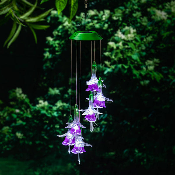 Purple Fairy Flower Solar lighted mobile