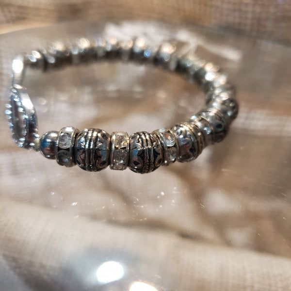 Silver infinity rhinestone bracelet