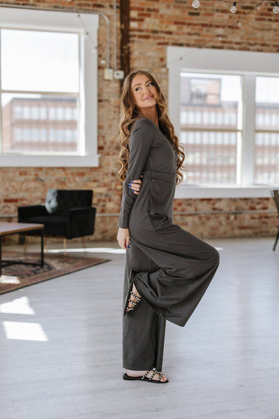 Gray Cody Knit Jumpsuit