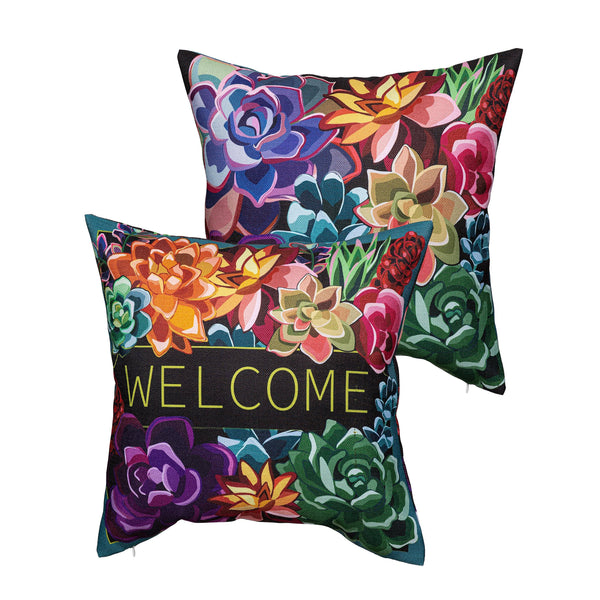 Summer Succulent 18" Interchangeable Pillow Cover