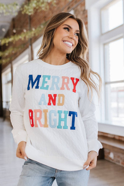 Merry & Bright Quilted Sweatshirt