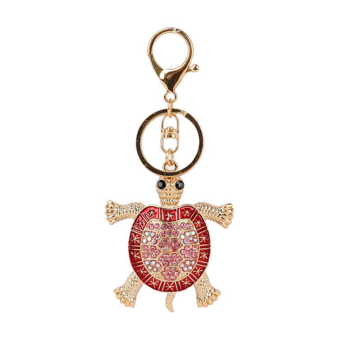 Pink Rhinestone Turtle Purse Charm