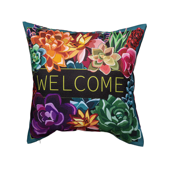 Summer Succulent 18" Interchangeable Pillow Cover