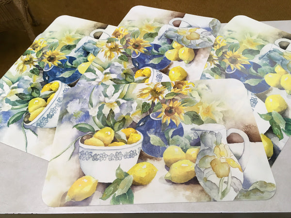 Bowl of Lemons placemats set of 4