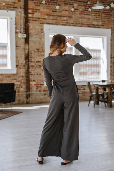 Gray Cody Knit Jumpsuit