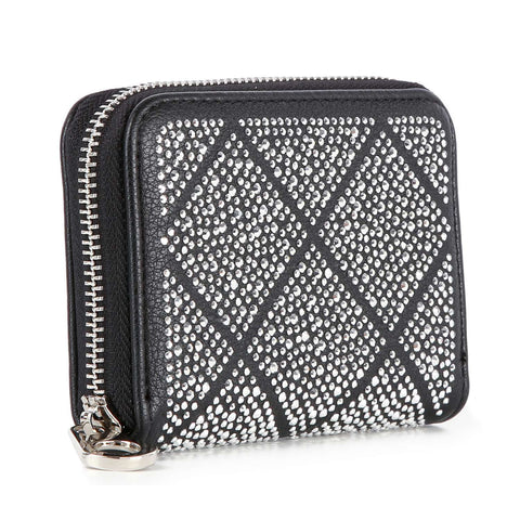 Black Rhinestone Petite Wallet