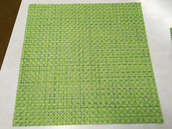 Green weave vinyl placemats set of 4