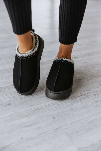 Black Billy Plush Lined Flats shoes