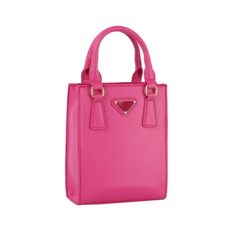 Fuchsia Pink Mini Tote Handbag