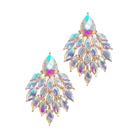 AB Crystal Feather Earrings