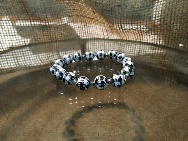 Black White Buffalo Plaid Bracelets