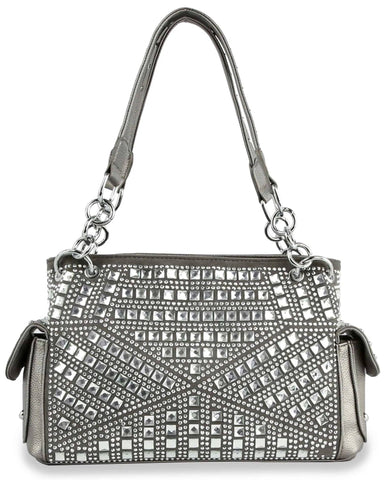 Pewter Rhinestone Fashion Bag