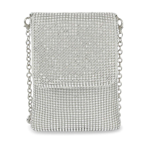 Rhinestone Covered Metal Mesh Cell Phone Crossbody