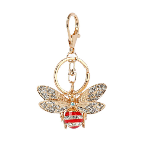 Rhinestone Bee Purse Charm