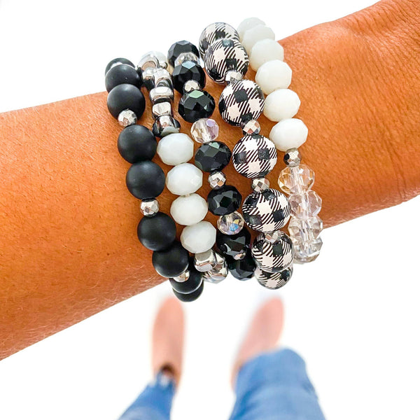 Black White Buffalo Plaid Bracelets