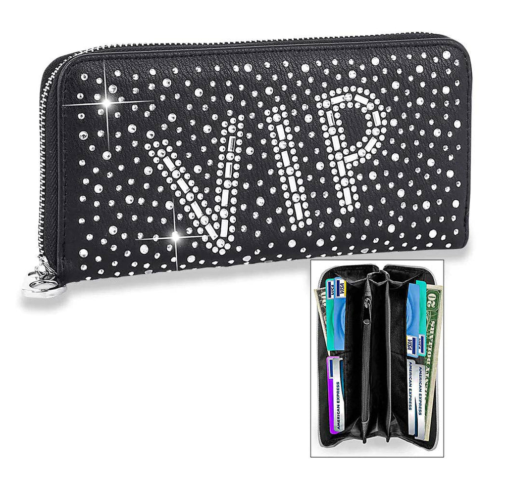 Black Bling VIP Rhinestone Wallet