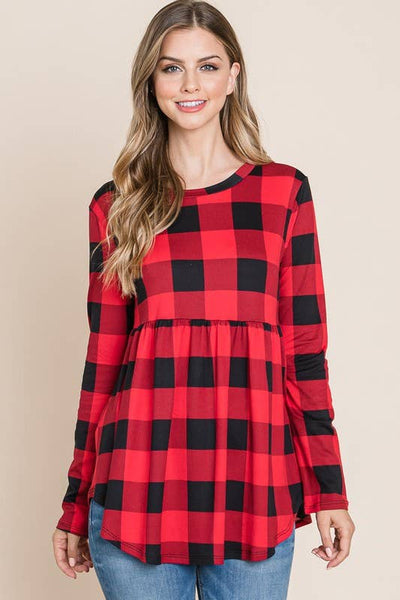 Red Buffalo Plaid Top Plus