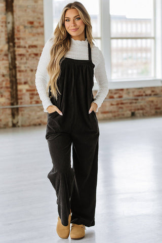 Black Corduroy Overalls