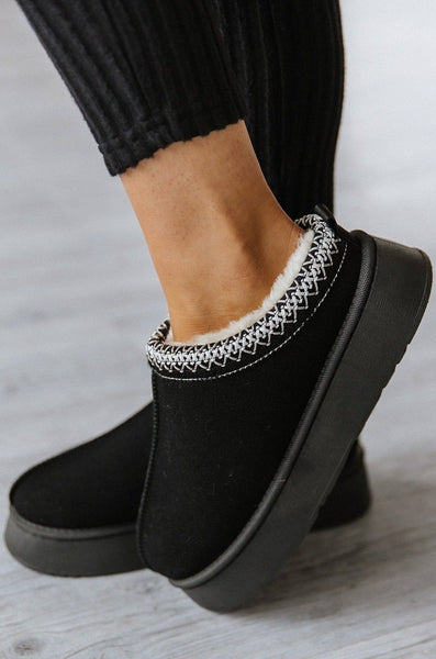 Black Billy Plush Lined Flats shoes