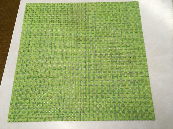 Green weave vinyl placemats set of 4