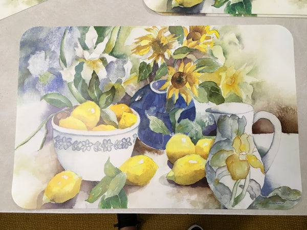 Bowl of Lemons placemats set of 4