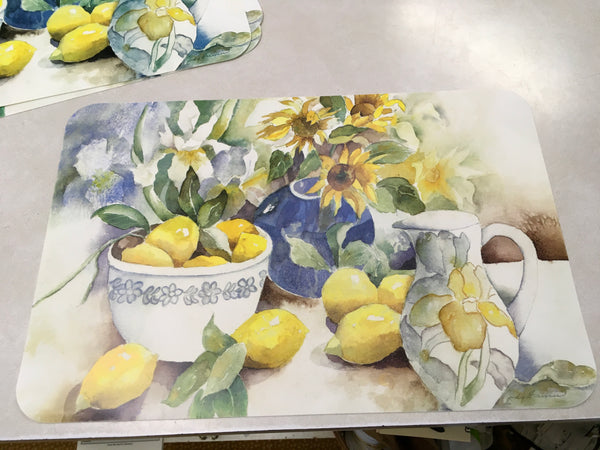 Bowl of Lemons placemats set of 4