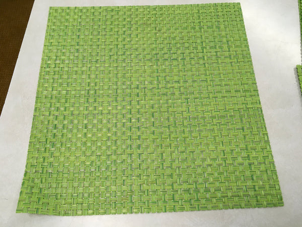 Green weave vinyl placemats set of 4