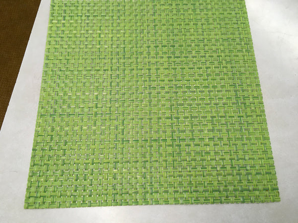 Green weave vinyl placemats set of 4