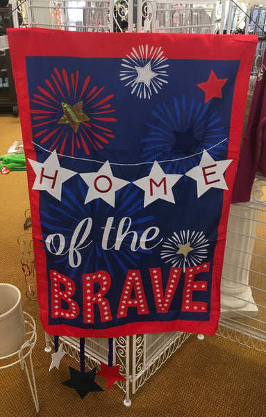 Home of the Brave House Applique Flag