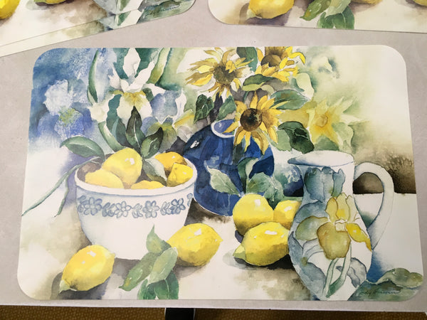 Bowl of Lemons placemats set of 4