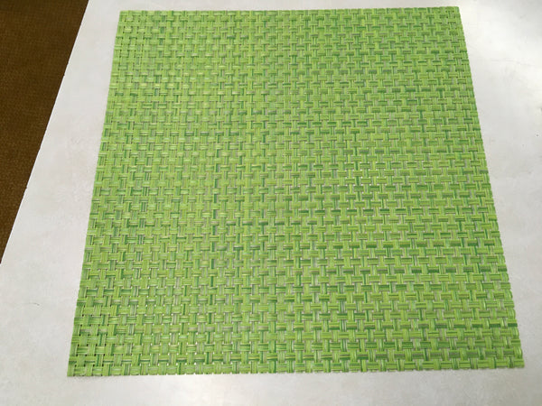 Green weave vinyl placemats set of 4