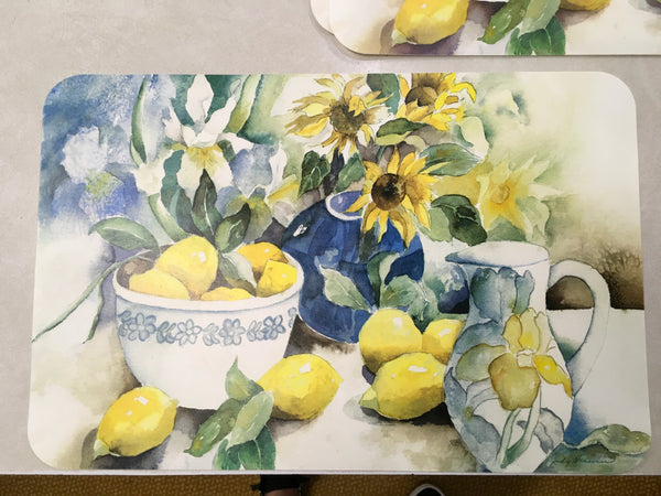 Bowl of Lemons placemats set of 4