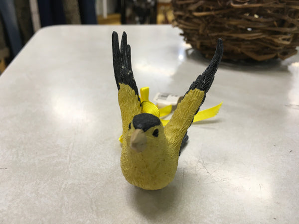 Yellow Finch Bird ornament Russ Berrie