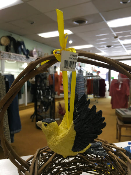 Yellow Finch Bird ornament Russ Berrie