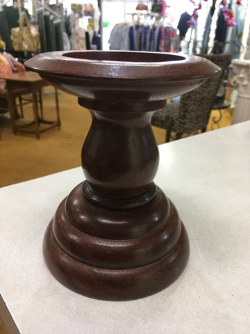 Wood Pillar Candle Holder Pedestal