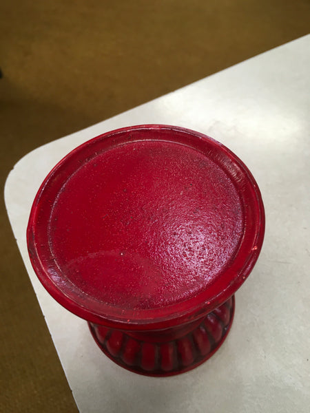 Red ceramic Pillar Candle Holder Pedestal