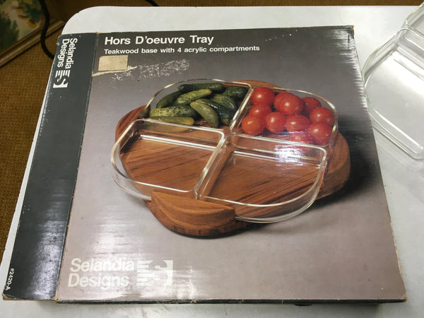 Teakwood Acrylic Hors D’oeuvre Tray