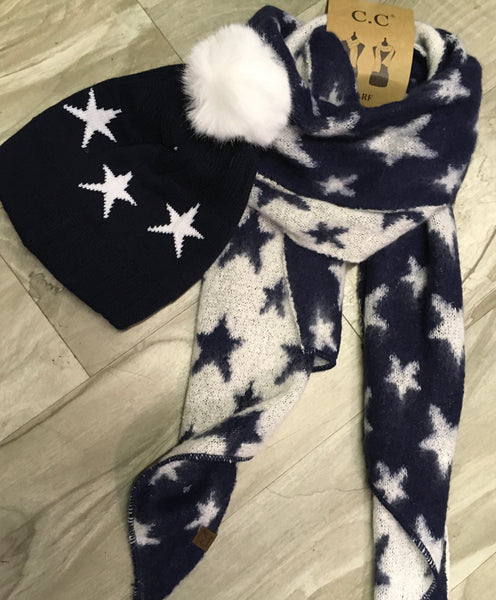 Navy American Stars C.C Scarf