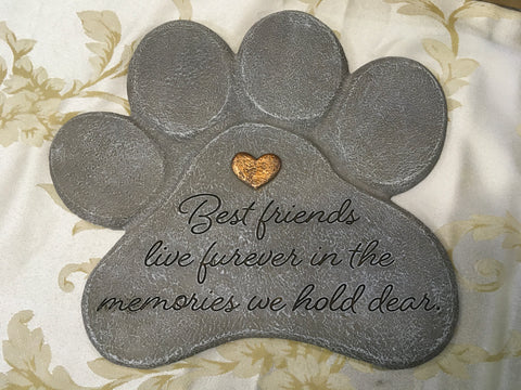 Paw Shaped Pet Memorial Garden Stone