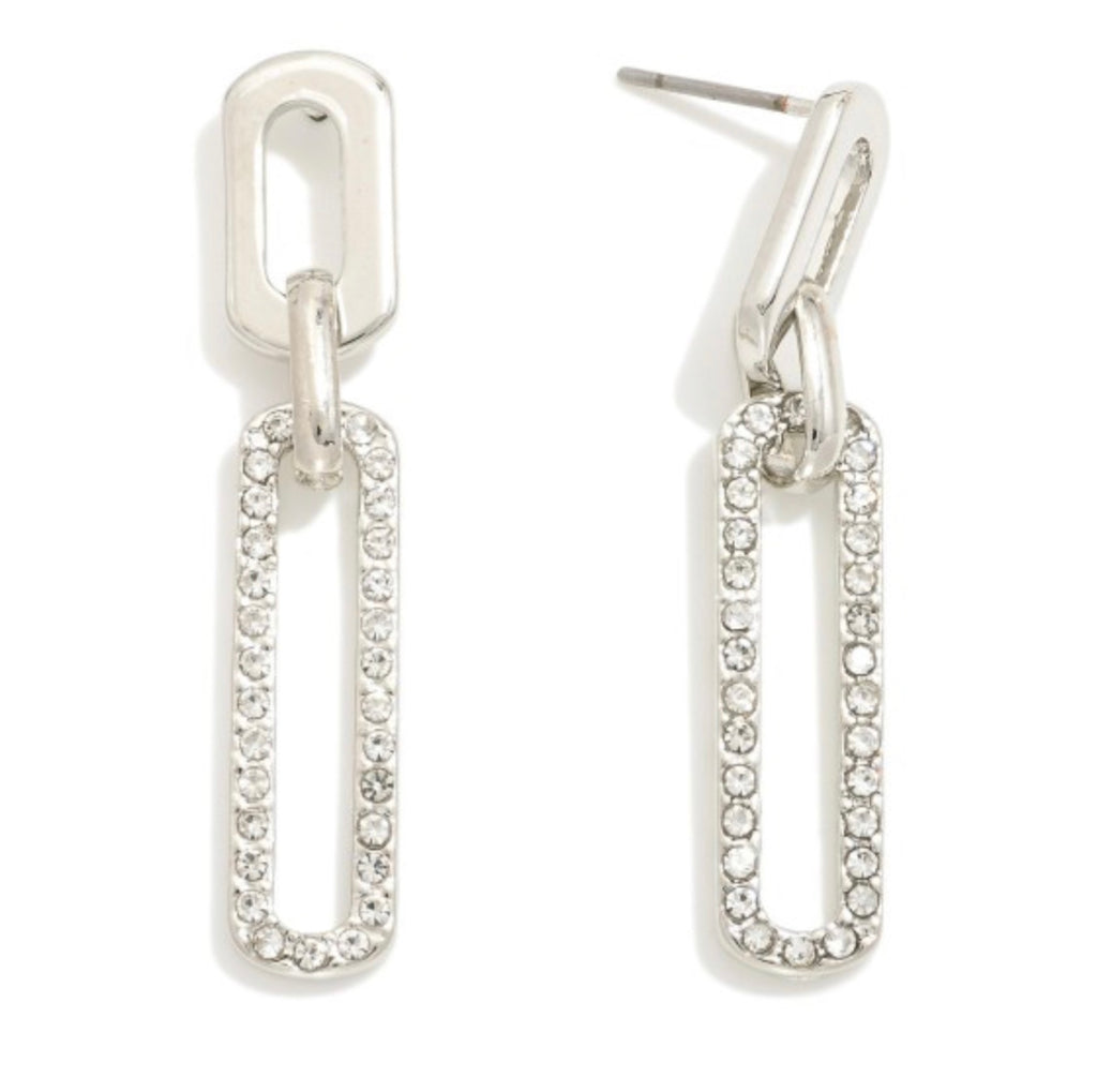 Rhinestone pave chain link earrings