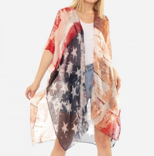 USA print Kimono