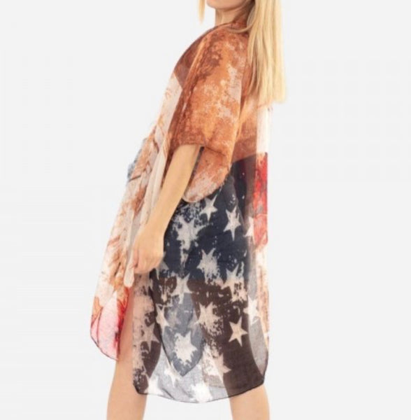 USA print Kimono