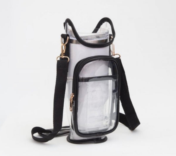 Black Clear Tumbler Crossbody Bag