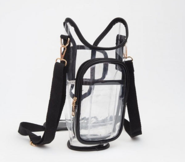 Black Clear Tumbler Crossbody Bag