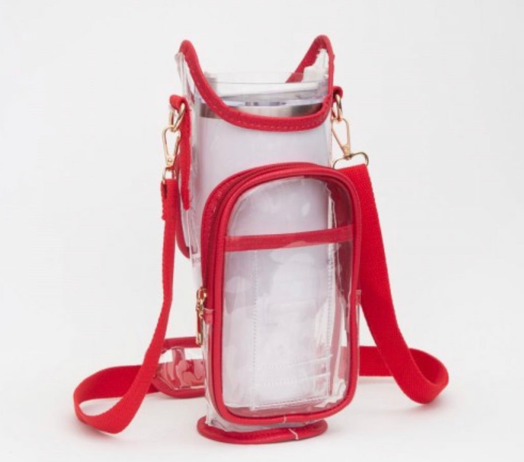 Red Clear Tumbler Crossbody Bag