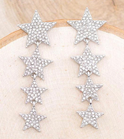 Rhinestone Star Drop Earrings